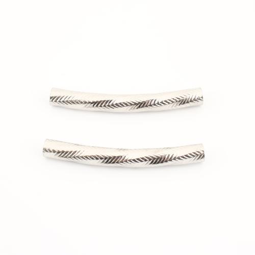304 Stainless Steel Curved Tube Beads DIY original color Sold By PC