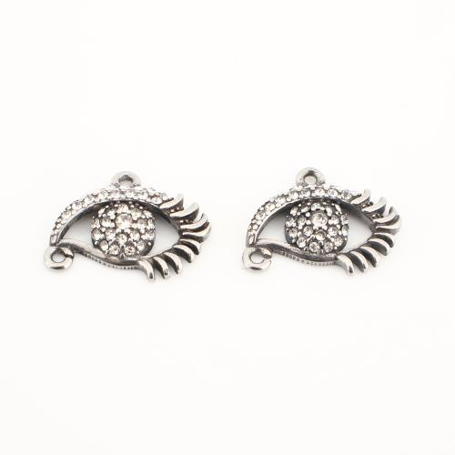 Edelstahl Schmuck Anhänger, 304 Edelstahl, Auge, Vintage & DIY & mit Strass, originale Farbe, 16x21x4mm, verkauft von PC