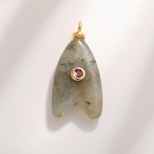 Gemstone Pendants Jewelry with Brass DIY & with rhinestone Sold By PC