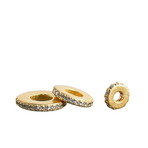laiton rondelle, Placage de couleur d'or, DIY & normes différentes pour le choix & pavé de micro zircon, 10PC/lot, Vendu par lot