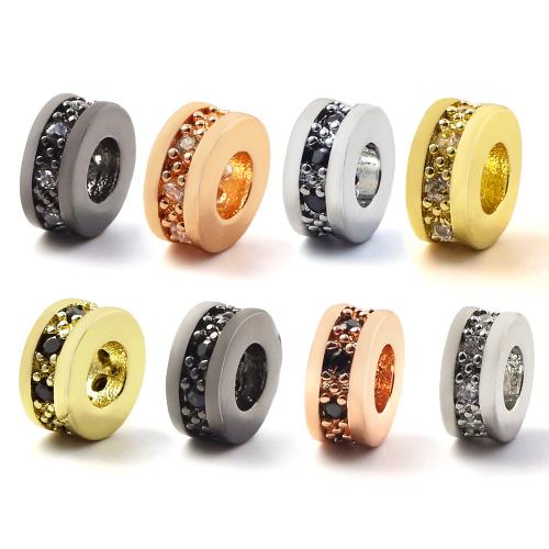 Separadores de Metal, chapado, Bricolaje & micro arcilla de zirconia cúbica, más colores para la opción, 7.50x3.50mm, 10PCs/Grupo, Vendido por Grupo