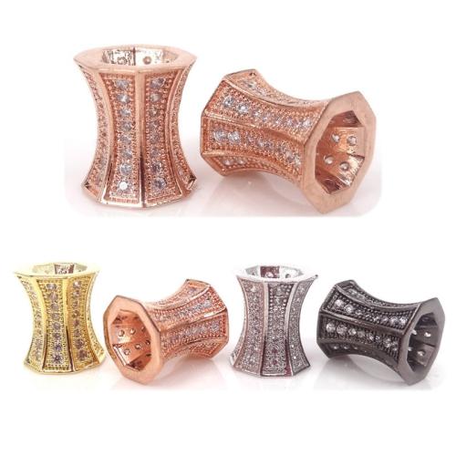 Brass Tube Pärlor, Mässing, plated, DIY & micro bana cubic zirconia, fler färger för val, 10x8mm, 10PC/Lot, Säljs av Lot