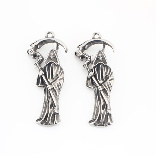 Stainless Steel Skull Pendants 304 Stainless Steel vintage & DIY original color Sold By PC