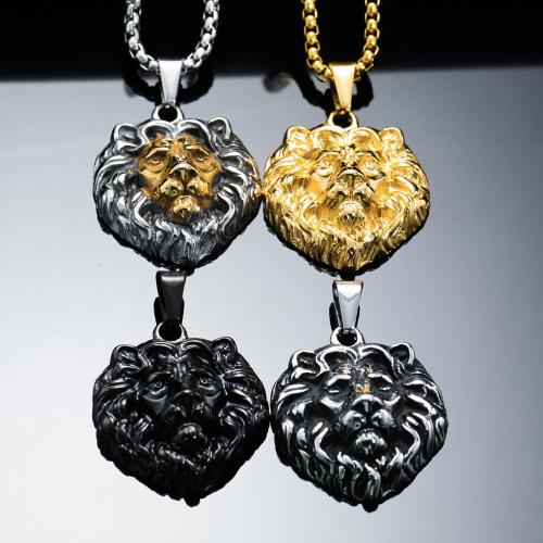 Titanium Steel Pendants Lion polished vintage Sold By PC