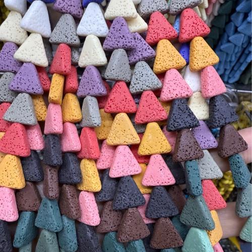 Naturliga Lava Pärlor, Triangle, DIY, fler färger för val, 14mm, Ca 32PC/Strand, Säljs av Strand