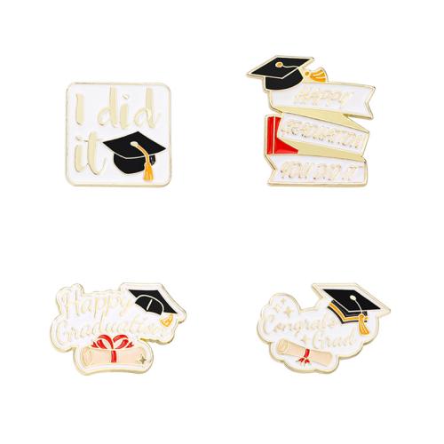 lega in zinco spilla, placcato color oro, unisex & stili diversi per la scelta & smalto, Venduto da PC