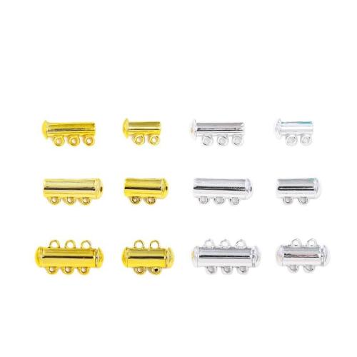 Brass Slide Lock Sluiting, Messing, plated, DIY & verschillende stijlen voor de keuze, 10pC's/Lot, Verkocht door Lot