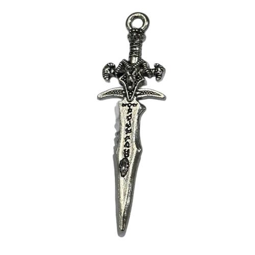 Zinc Alloy Pendants Sword plated DIY Sold By PC