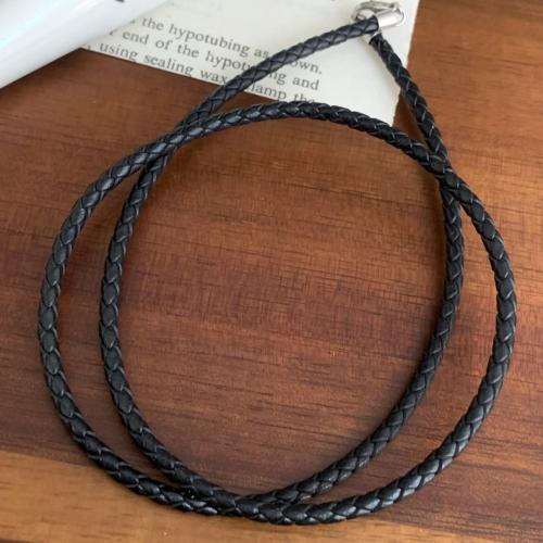 Couro do plutônio colar, with 5cm extender chain, trançado & para mulher, comprimento Aprox 40 cm, 10PCs/Lot, vendido por Lot
