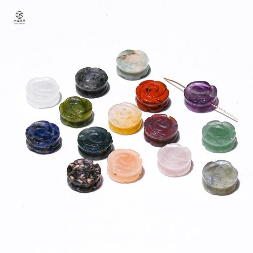 Gemstone Jewelry Beads Rose Carved DIY Sold By PC