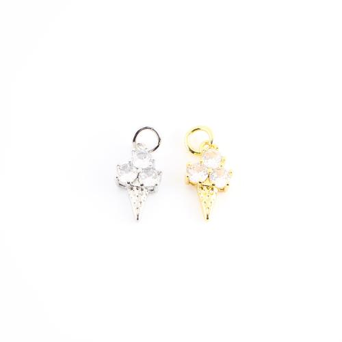 Befestigter Zirkonia Messing Anhänger, plattiert, DIY & Micro pave Zirkonia, keine, 18x8x3mm, verkauft von PC