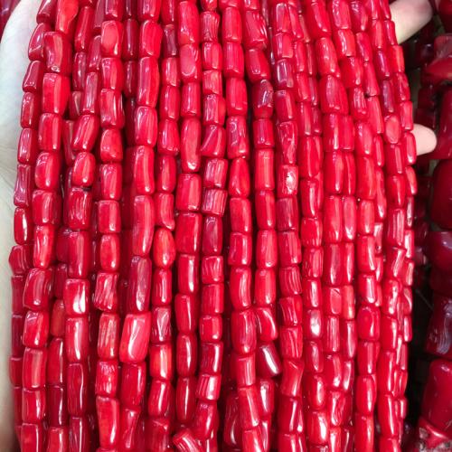 Shintéiseach Coral Bead, DIY, beads size 5x10-6x10mm, Díolta Per Thart 38 cm Snáithe