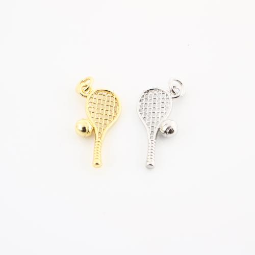Brass Jewelry Pendants Racket and Ball plated DIY & hollow Sold By PC