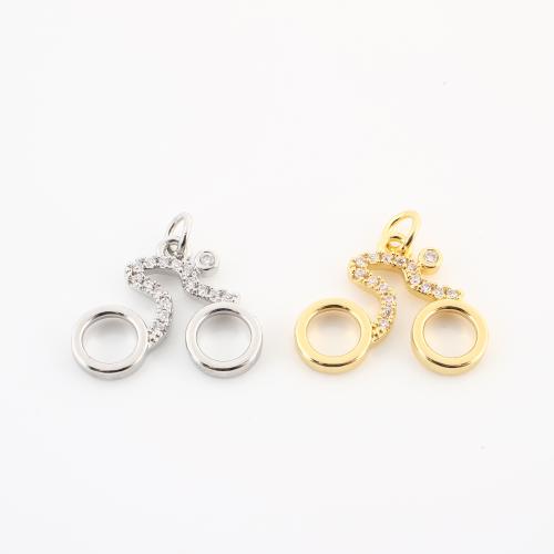 Цирконий Micro Pave латунь подвеска, Латунь, Другое покрытие, DIY & инкрустированное микро кубического циркония, Много цветов для выбора, 19x20x2mm, продается PC