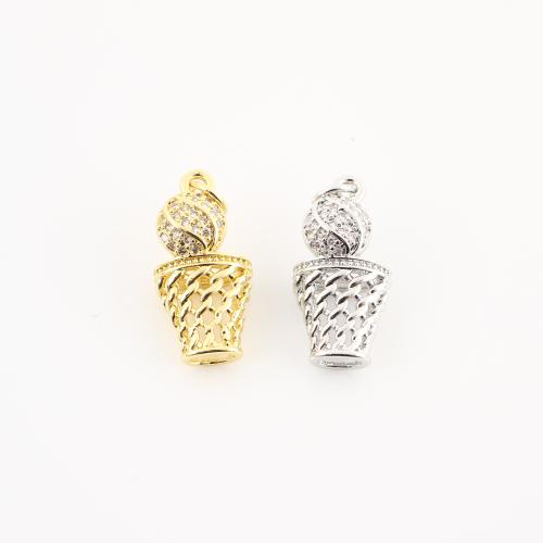 Цирконий Micro Pave латунь подвеска, Латунь, Другое покрытие, DIY & инкрустированное микро кубического циркония & отверстие, Много цветов для выбора, 23x10x7mm, продается PC
