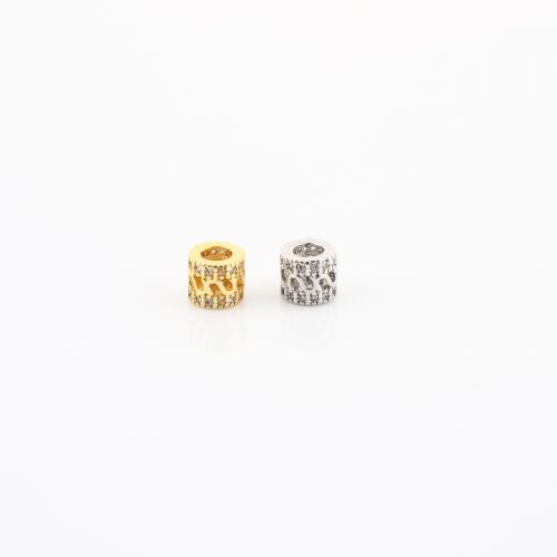 Koraliki dystansowe mosiądz, Powlekane, DIY & mikro utorować cyrkonia, dostępnych więcej kolorów, 5x6x6mm, sprzedane przez PC