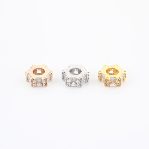Koraliki dystansowe mosiądz, Powlekane, DIY & mikro utorować cyrkonia, dostępnych więcej kolorów, 4x10x10mm, sprzedane przez PC