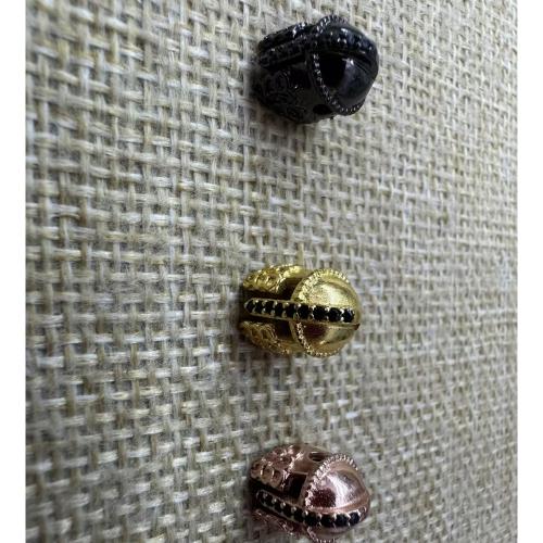Messinki Spacer Helmet, päällystetty, tee-se-itse & Micro Pave kuutiometriä zirkonia, enemmän värejä valinta, 11x9.50x9.60mm, Reikä:N. 2mm, 10PC/erä, Myymät erä