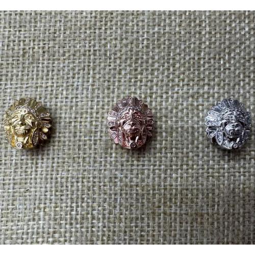 Messinki Spacer Helmet, päällystetty, tee-se-itse & Micro Pave kuutiometriä zirkonia, enemmän värejä valinta, 16.70x15.38x8.20mm, Reikä:N. 2mm, 10PC/erä, Myymät erä