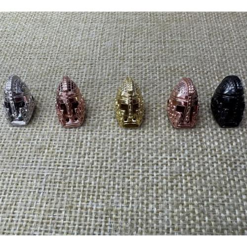 Messinki Spacer Helmet, päällystetty, tee-se-itse & Micro Pave kuutiometriä zirkonia, enemmän värejä valinta, 13.80x19.45x12.50mm, Reikä:N. 2mm, 10PC/erä, Myymät erä