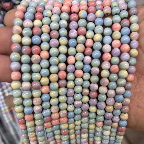 Agat pärlor, Rund, polerad, DIY & olika storlek för val, flerfärgad, Såld Per Ca 38 cm Strand