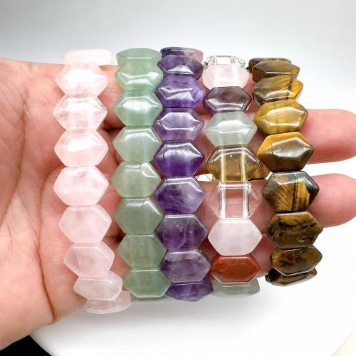 Edelsteen Armband, Geometrisch Patroon, mode sieraden & uniseks, meer kleuren voor de keuze, beads size 10x14mm, Lengte Ca 7 inch, Verkocht door PC