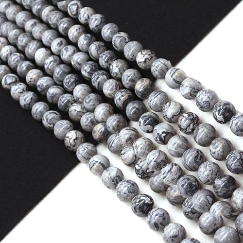 Gemstone Jewelry Beads Map Stone Round DIY Sold Per Approx 38 cm Strand