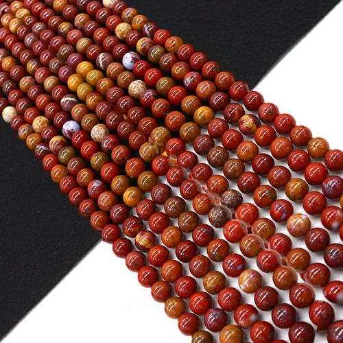Naturlig röd agat pärlor, Zhanguo röd agat, Rund, DIY & olika storlek för val, Såld Per Ca 38 cm Strand