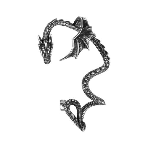 304 Stainless Steel Náušnicový zábal, Drak, Vintage & pro muže, Původní barva, 40x64mm, Prodáno By PC