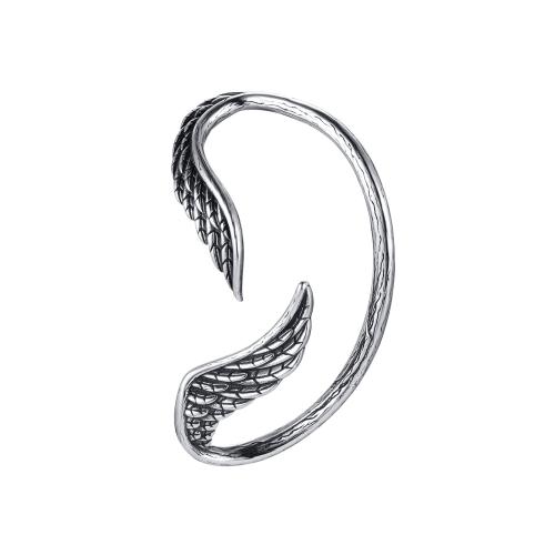304 Stainless Steel Náušnicový zábal, Wing Shape, Vintage & pro muže, Původní barva, 31.50x54.80mm, Prodáno By PC