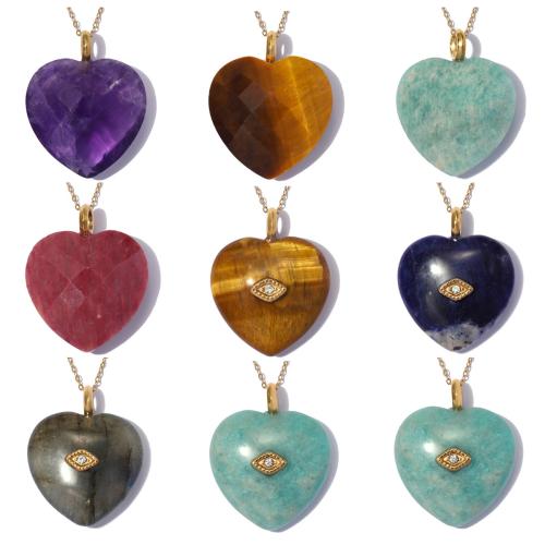 Gemstone Pendants Jewelry 304 Stainless Steel with Gemstone plated DIY & with rhinestone Sold By Bag