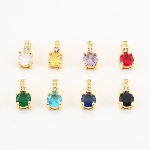 Cúbicos Circonia Colgante Latón Micro pavimenta, metal, chapado en color dorado, Bricolaje & micro arcilla de zirconia cúbica, más colores para la opción, 12x6x5mm, Vendido por UD