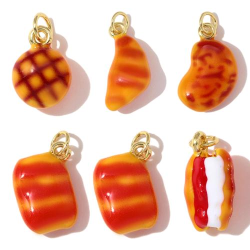 Jóias Pingentes de aço inoxidável, cobre, Pão, cromado de cor dourada, DIY & Vario tipos a sua escolha & esmalte, 3PCs/Bag, vendido por Bag