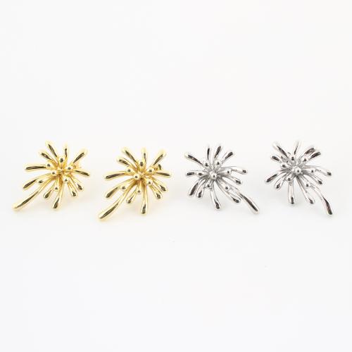 Brass Stud Earring plated fashion jewelry & for woman Sold By Pair