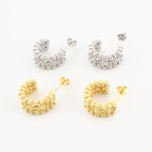 Brass Stud Earring plated fashion jewelry & for woman Sold By Pair