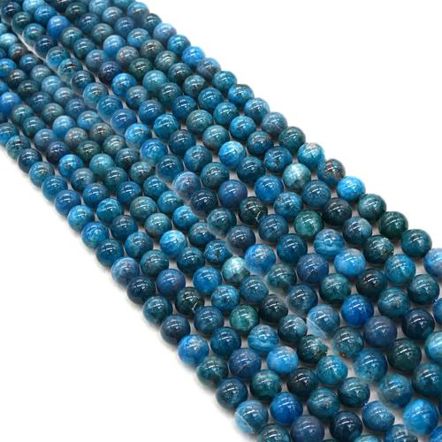 Gemstone Jewelry Beads Apatites Round DIY blue Sold Per Approx 38 cm Strand