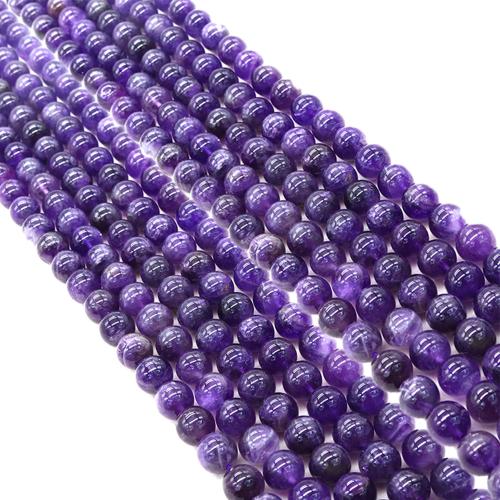 Natural Amethyst Beads Round DIY Sold Per Approx 38 cm Strand