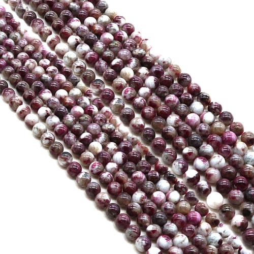 Gemstone Jewelry Beads Plum Blossom Tourmaline Round DIY Sold Per Approx 38 cm Strand