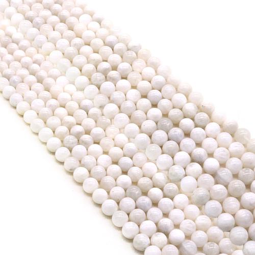 Moonstone Beads, Månesten, Runde, du kan DIY & forskellig størrelse for valg, hvid, Solgt Per Ca. 38 cm Strand