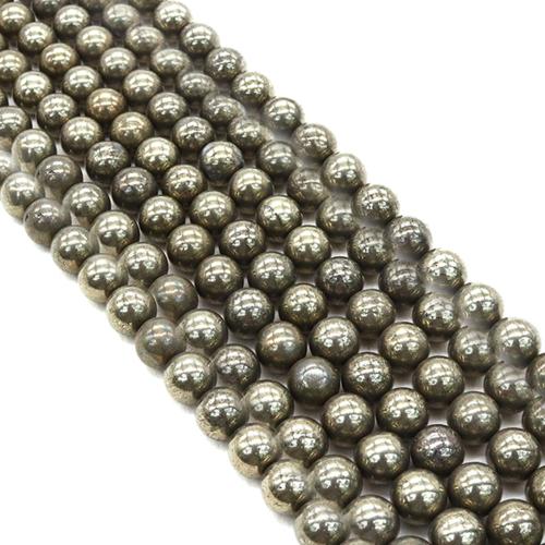 Gemstone Jewelry Beads Chalcopyrite Round DIY Sold Per Approx 38 cm Strand