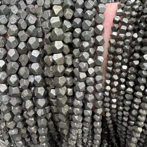 Natural Golden Pyrite Beads Geometrical Pattern DIY & faceted Sold Per Approx 36 cm Strand