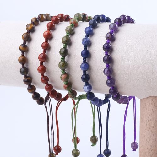 pierre gemme bracelet, Rond, différents matériaux pour le choix & réglable & pour femme, beads size 6mm, Diamètre intérieur:Environ 60mm, Vendu par PC