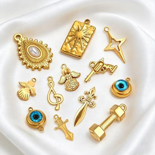 Jóias Pingentes de aço inoxidável, Aço inoxidável 304, DIY & materiais diferentes para a escolha & Vario tipos a sua escolha & esmalte & com strass, Mais cores pare escolha, vendido por PC