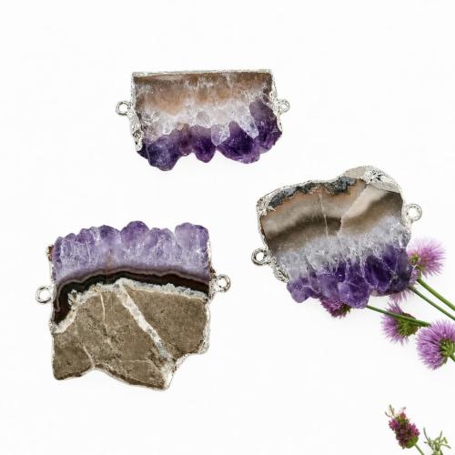 Quartz de glace Agate Connetor, DIY, connector size 22-32*35-45mm, Vendu par PC