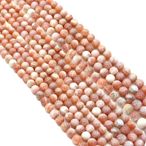 Gemstone Jewelry Beads Sunstone Round DIY Sold Per Approx 38 cm Strand