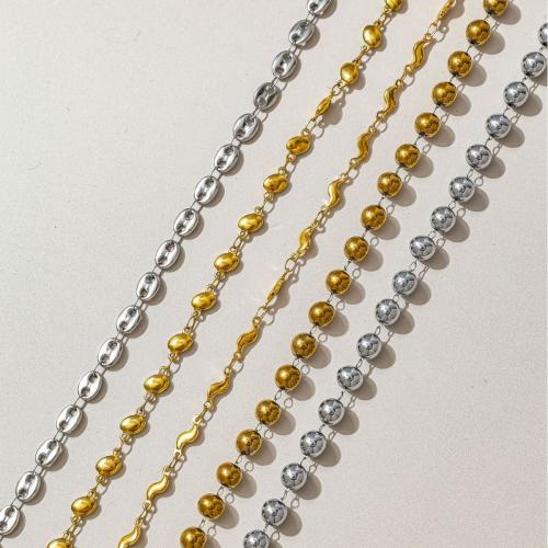 Rozsdamentes acélból készült ékszerek Chain, 304 rozsdamentes acél, galvanizált, DIY & különböző stílusokat a választás, Által értékesített m