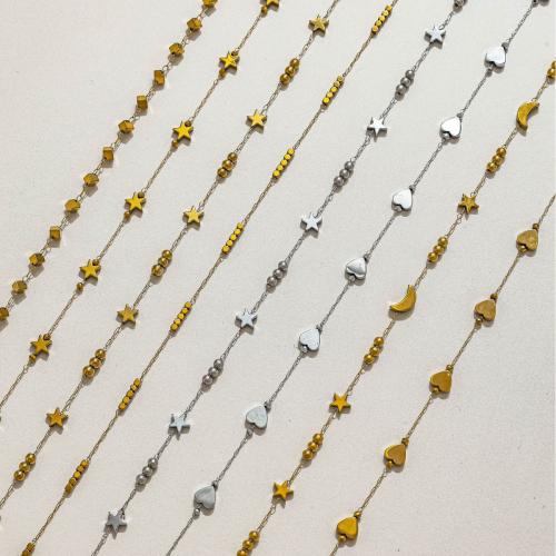 Rozsdamentes acélból készült ékszerek Chain, 304 rozsdamentes acél, galvanizált, DIY & különböző stílusokat a választás, Által értékesített m