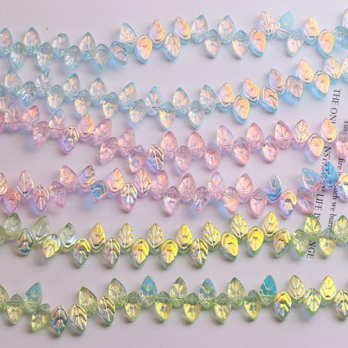 Fashion Glass Beads Leaf plated DIY Approx Sold By Strand