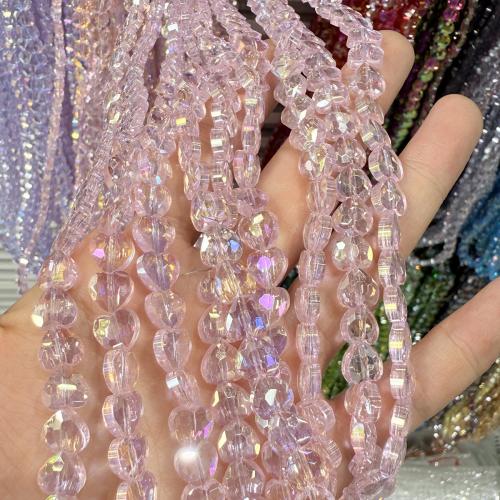 Hjertekrystalperler, Krystal, Heart, forgyldt, du kan DIY & facetteret, flere farver til valg, 8mm, Ca. 100pc'er/Strand, Solgt af Strand