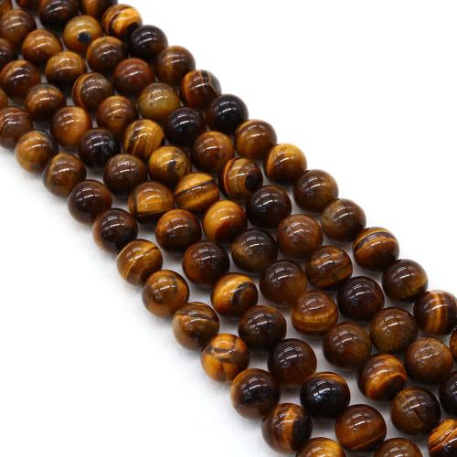 Tiger Eye Beads, Runde, du kan DIY & forskellig størrelse for valg, gul, Solgt Per Ca. 38 cm Strand